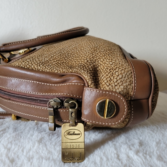 BORBONESE Quail Pattern Suede Leather Bag - Picture 5 of 11